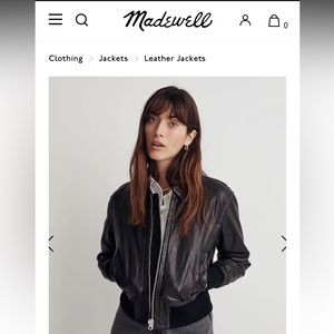 Madewell washed leather bomber jacket M